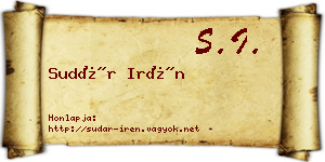 Sudár Irén névjegykártya